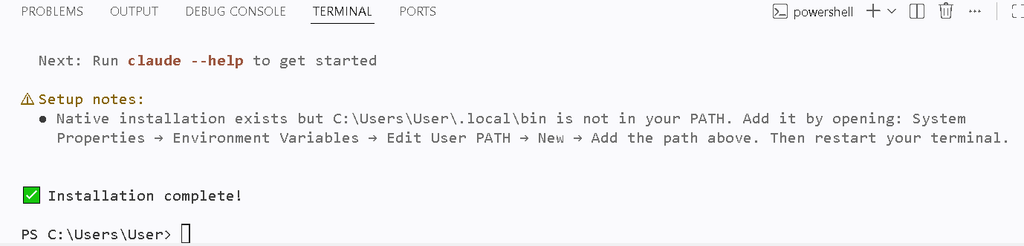 node -vを実行したら、nodeが認識されないとエラーが出た画面